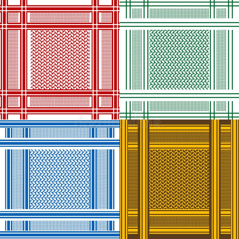 Set of arab shemagh scarves stock illustration