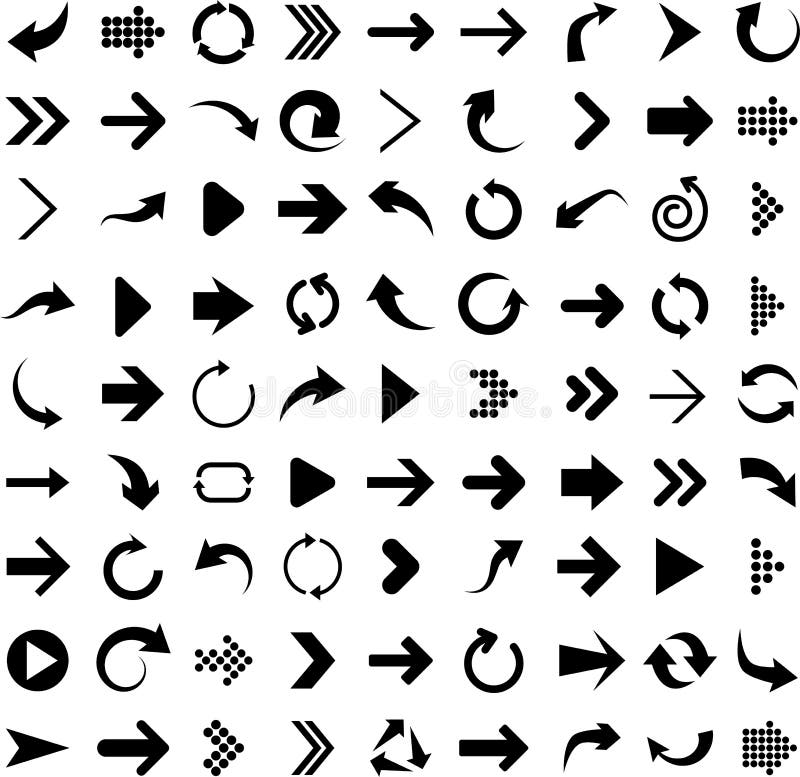 Set of arrow icons.