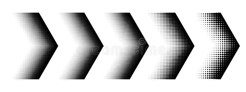Set of Arrows with Halftone Effect Stock Vector - Illustration of ...