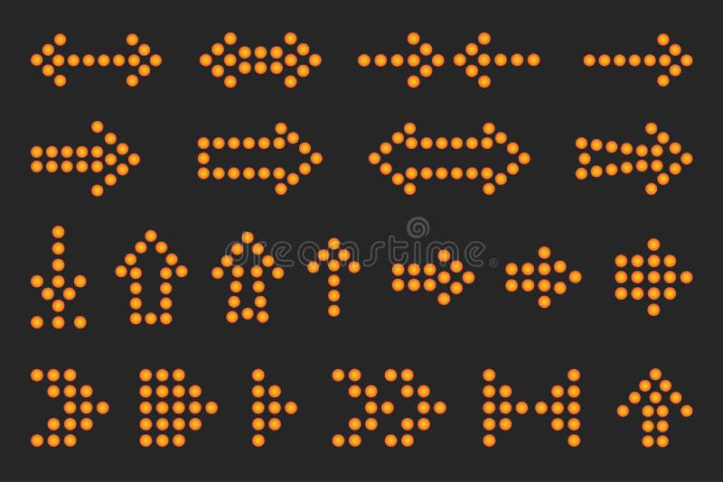 Set of arrows of light. vector illustration