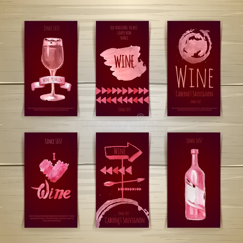 Art Wine Cards and Labels Design. Stock Vector Illustration of labels, design 49166559