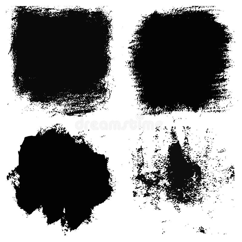 Grunge spot. Abstract the trace of the ink. A smear of black paint with a  dry brush Stock Vector