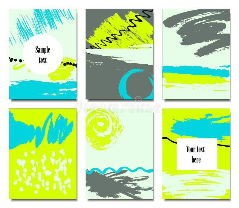 Set artystyczne kreatywnie cech ogólnych karty ilustracja wektor Set artystyczne kreatywnie cech ogólnych karty ilustracja wektor