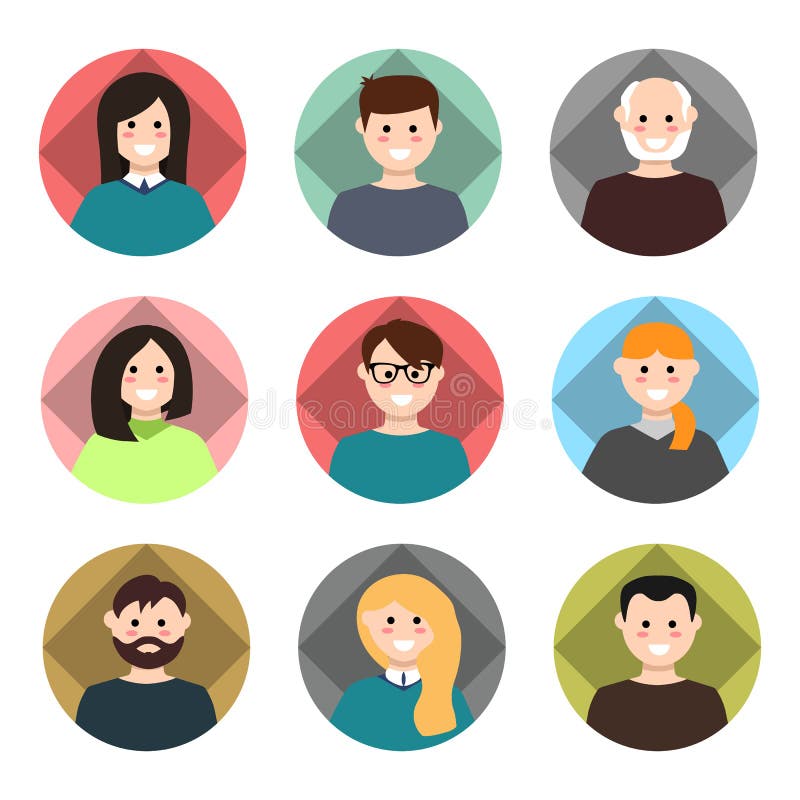 People avatar flat icons Royalty Free Vector Image