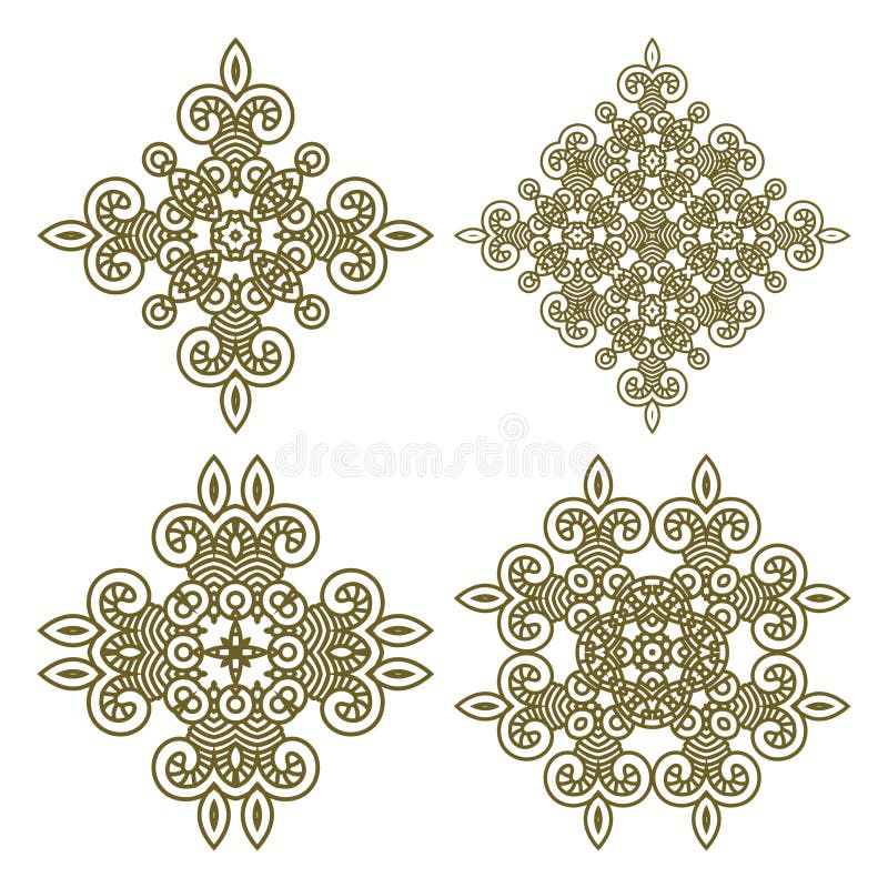 Set aztec ornaments stock illustration Set aztec ornaments stock illustration