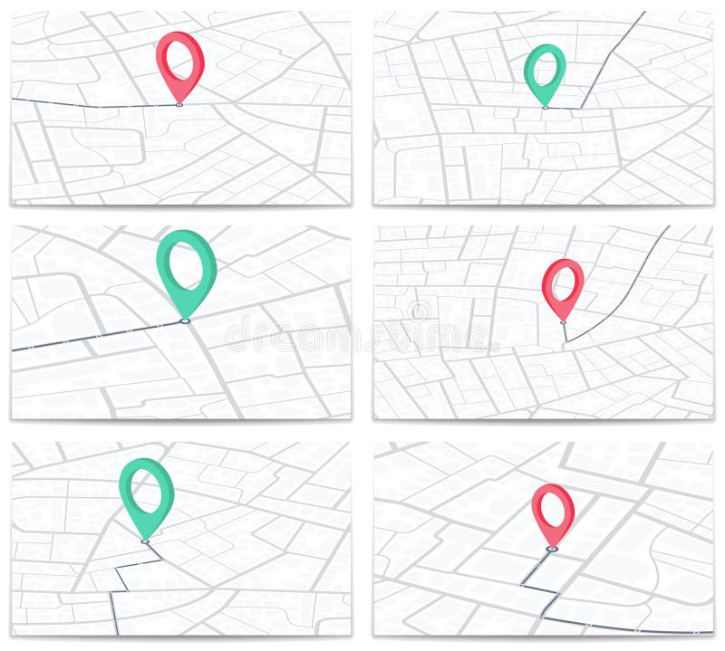 Set of backdrops map. Abstract background. View from above. Navigate mapping technology for distance data. Editable stock illustration