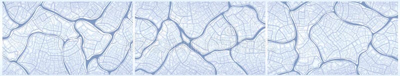Set of backdrops map. Abstract Flat style, background. View from above. Navigate mapping technology for distance data stock illustration
