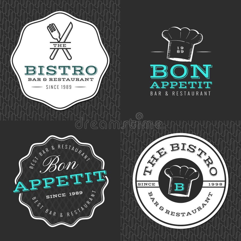 Un conjunto compuesto por insignias, formato publicitario destinado principalmente a su uso en sitios web, etiquetas a logotipos comida un restaurante, tienda de comestibles la tienda a suministrar sin costura patrón ilustraciones.