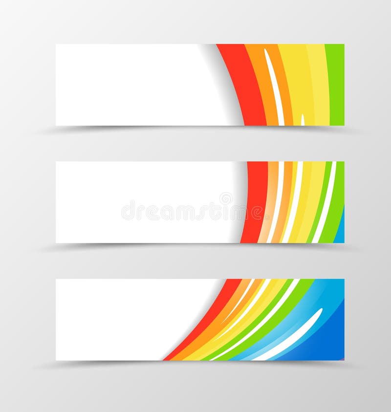 Set of banner rainbow design royalty free illustration