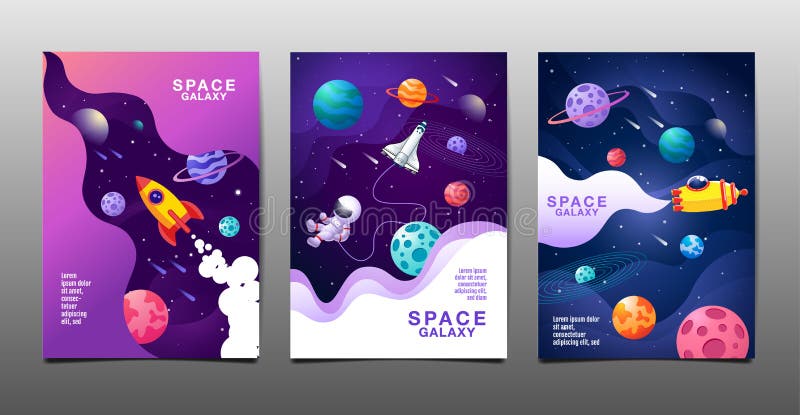 Set of banner templates. universe. space. space galaxy, design. vector illustration vector illustration