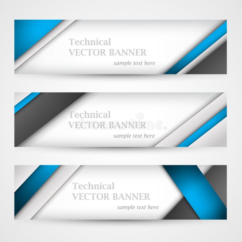 Set of Banners with Lines Paper. Business Design Template Stock Vector