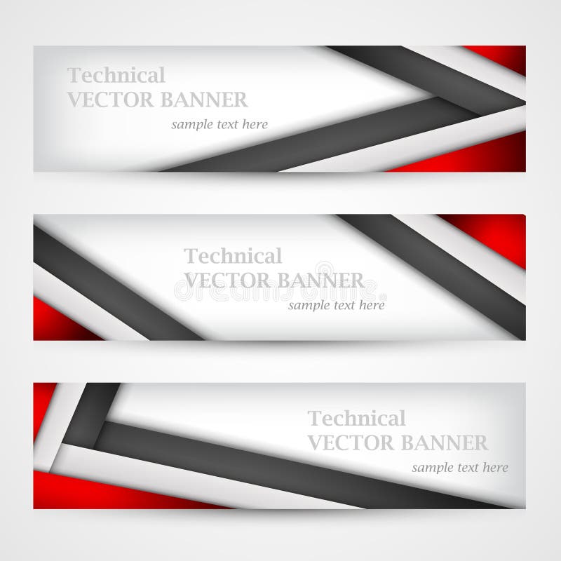 Set of Banners with Lines Paper. Business Design Template Stock Vector