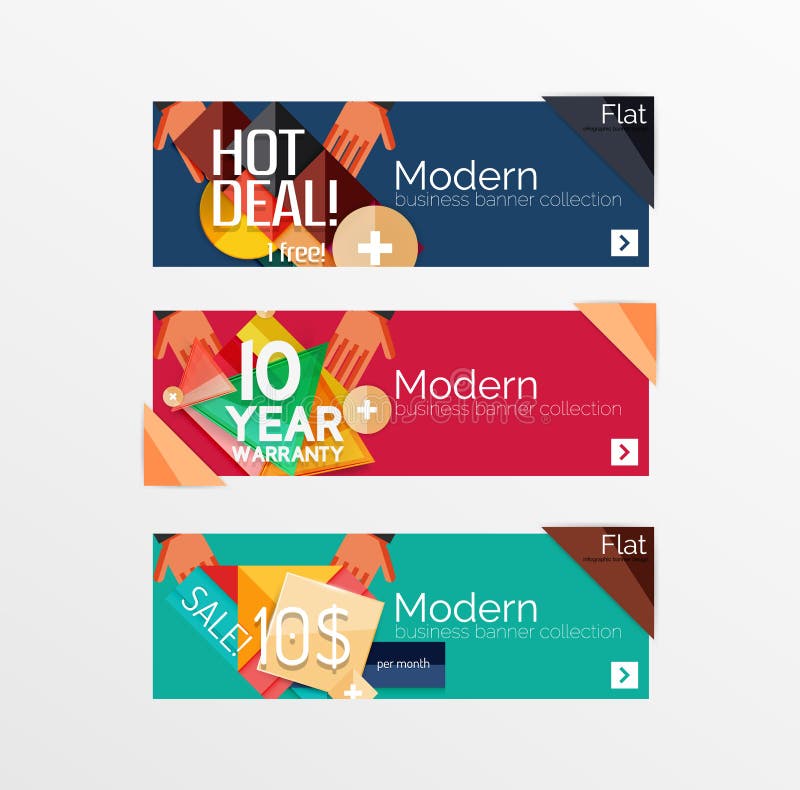 Set of Banners with Stickers, Labels and Elements Stock Vector