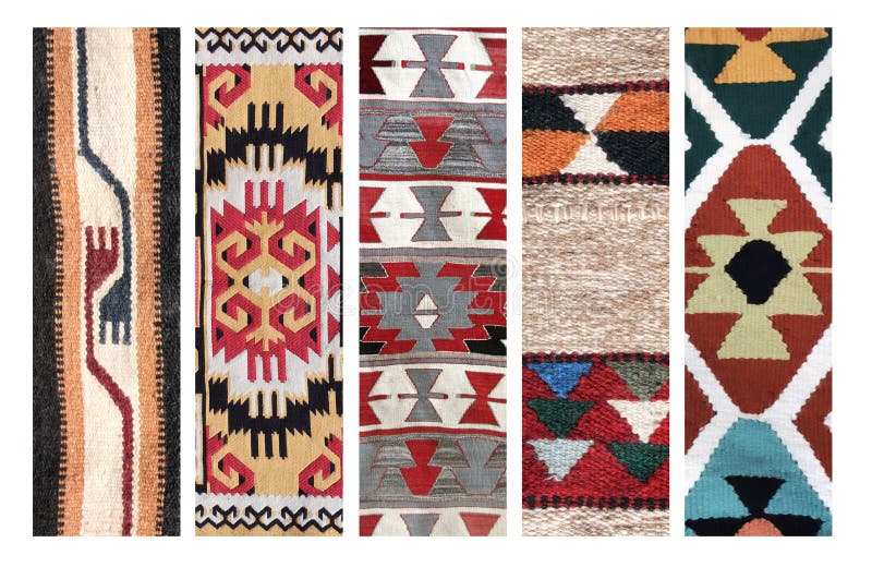 Set of vertical or horizontal banners with textures of berber traditional wool carpet with geometric pattern, Morocco, Africa. Motley carpets stock images, royalty-free photos and pictures
