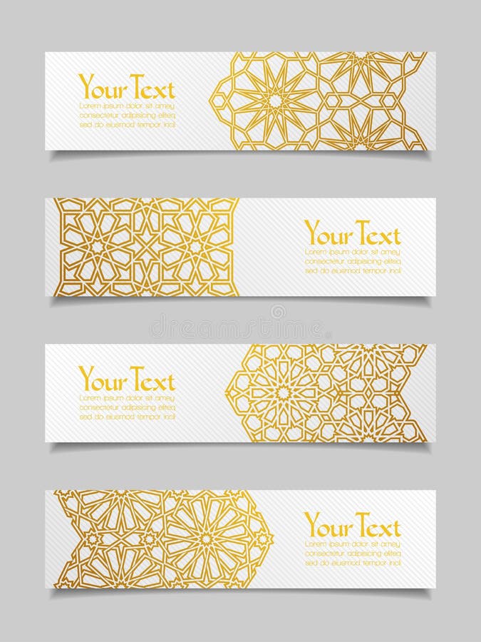 Set of Banners with Traditional Ornament Stock Vector Illustration of