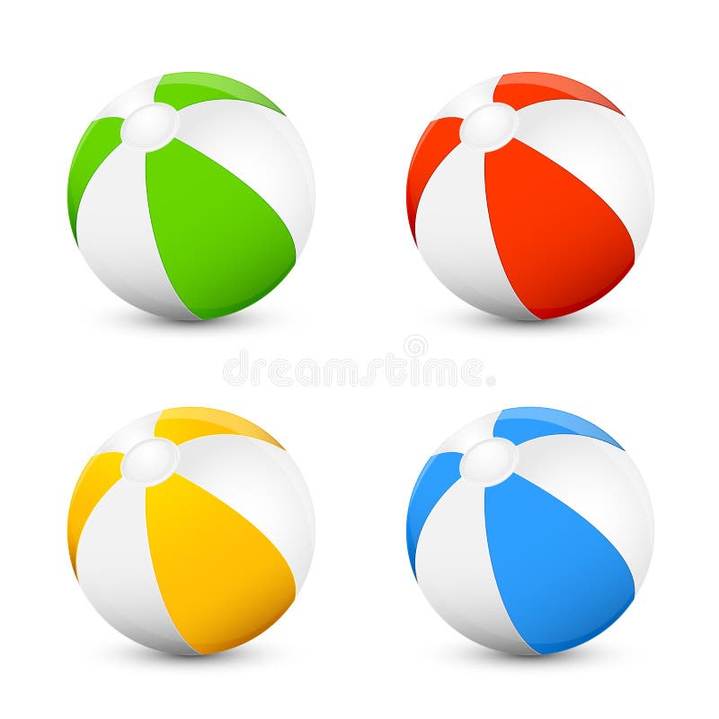 Beach ball stock vector. Illustration of balloon, realistic 51964242