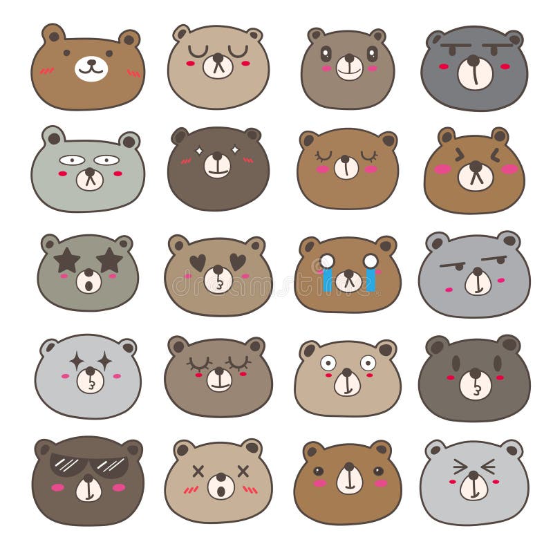 Emoticons Cute Colorful Essential Pack Stock Illustration