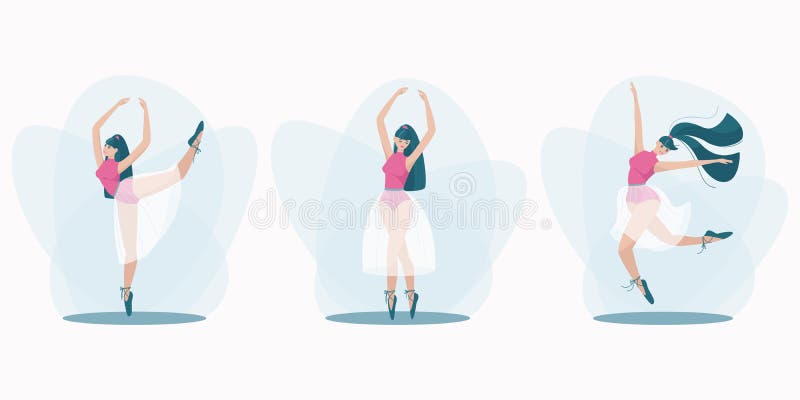 Set of Beautiful Poses of a Dancing Girl Stock Vector - Illustration of person, pink: 185611104 Set of Beautiful Poses of a Dancing Girl Stock Vector - Illustration of person, pink: 185611104