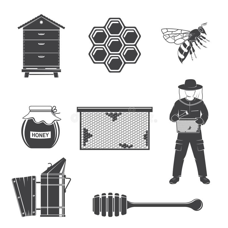 Honey Bee Black Vector Icon Stock Illustration - Download Image Now -  Beekeeper, Studio Shot, Bee - iStock