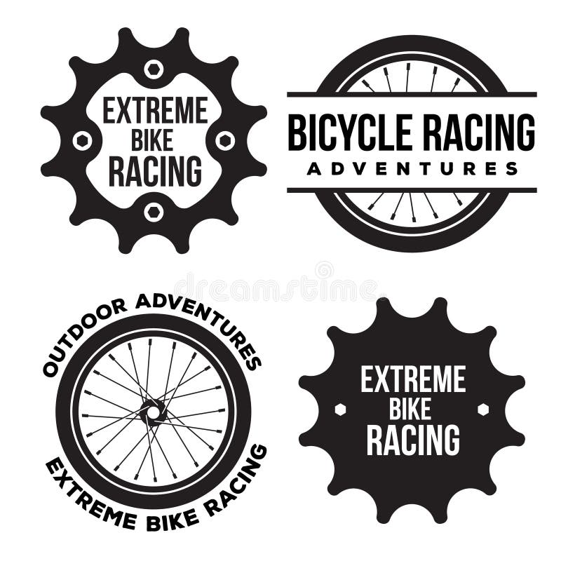 Set of bicycle extreme sport related logo, emblems royalty free illustration