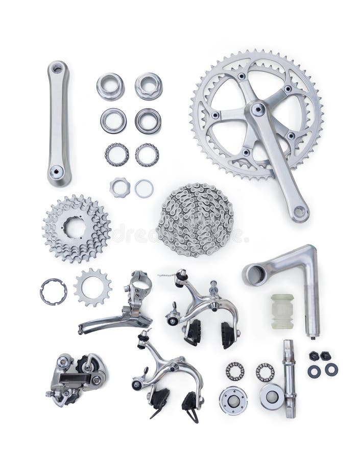Set of bicycle spare parts stock photo. Image of absorber 87989276