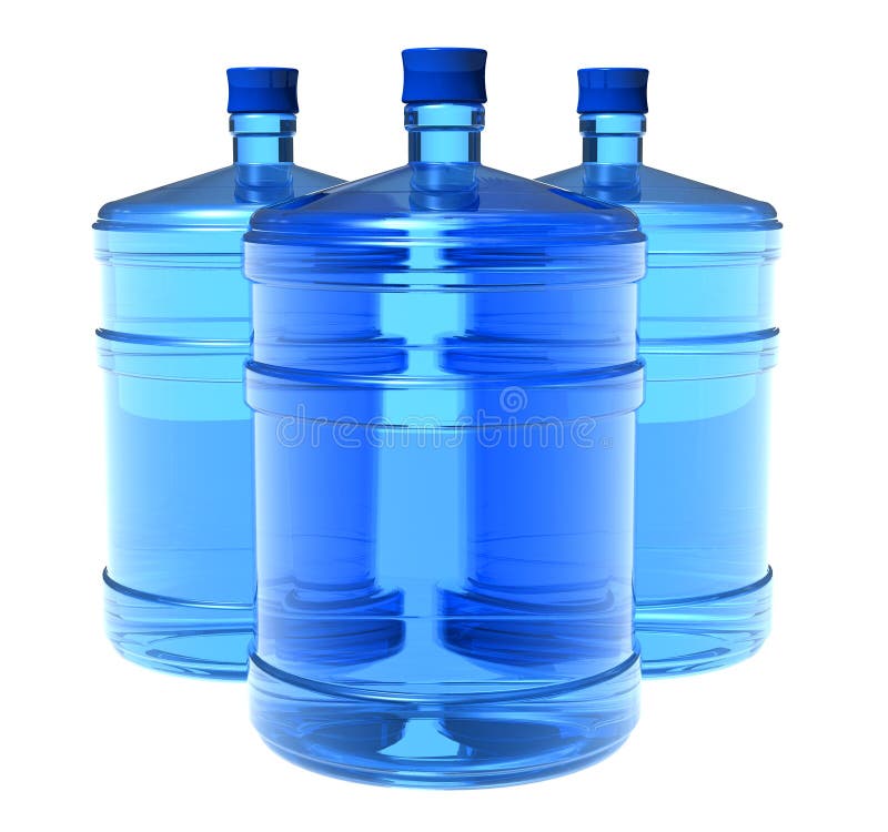 Set of big bottles of water