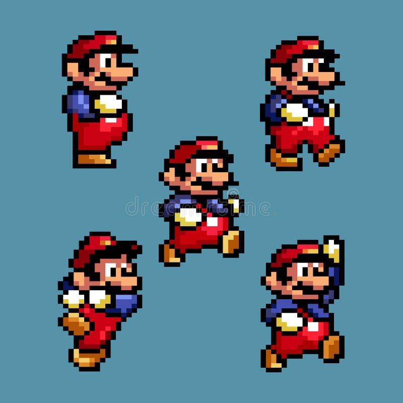 Set of Big Mario Move a Arte Da Ilustração Vetorial Do Design De