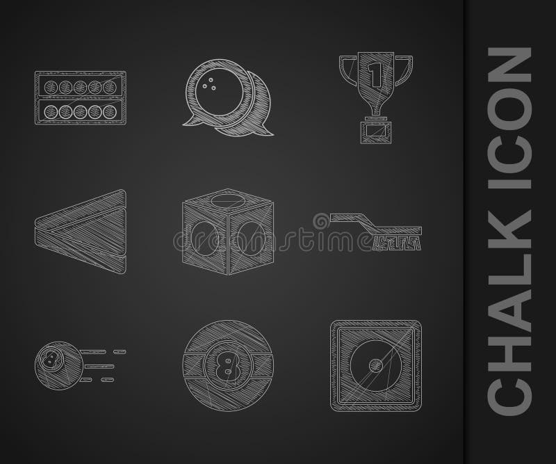 Set Billiard Chalk, Ball, Pool Table Brush, Triangle, Award Cup and