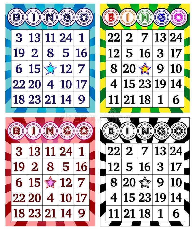 Set of Bingo Cards stock vector. Illustration of bingo - 86145588