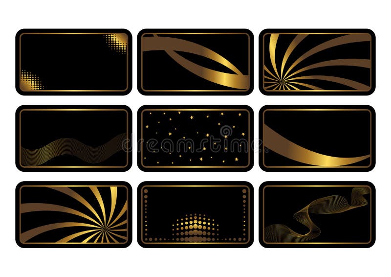 Set of black cards. Vector.