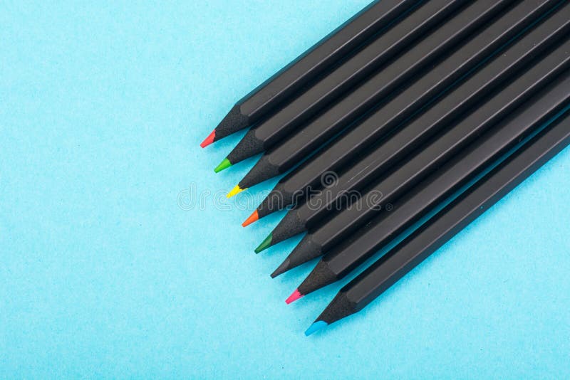 Sharp Coloring Pencils In Black And White Stock Image Image of