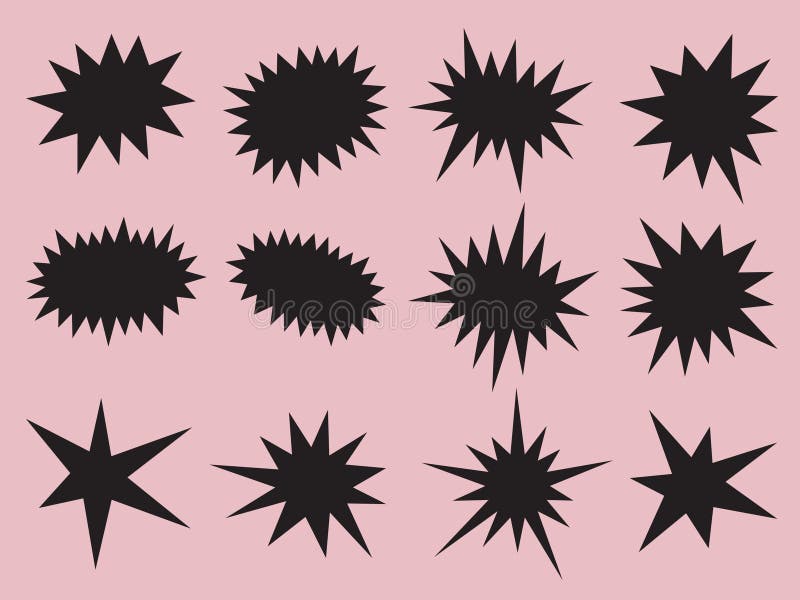 Set of comic splash, explosion, burst, bang, blast, shine, star vector for sale labels, stickers. stock illustration Set of comic splash, explosion, burst, bang, blast, shine, star vector for sale labels, stickers. stock illustration