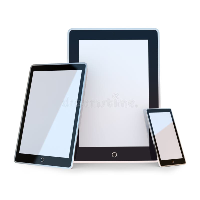 Set of Black Electronic Device Stock Illustration Illustration of