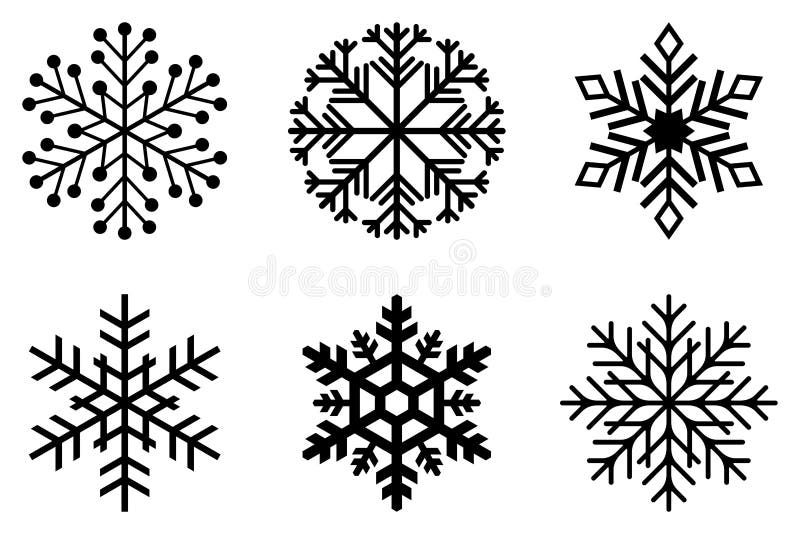 Snowflake black silhouette stock vector. Illustration of black - 121476165