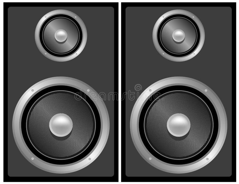 Set of Black and Grey Stereo Speakers