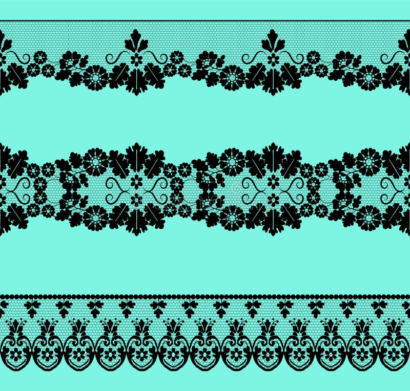 Set of lace borders stock vector. Illustration of border 125928788