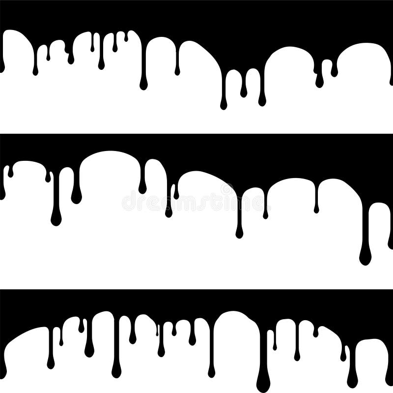 Big Set Of Black Paint Drips. Vector Illustration For Your Design Stock ...