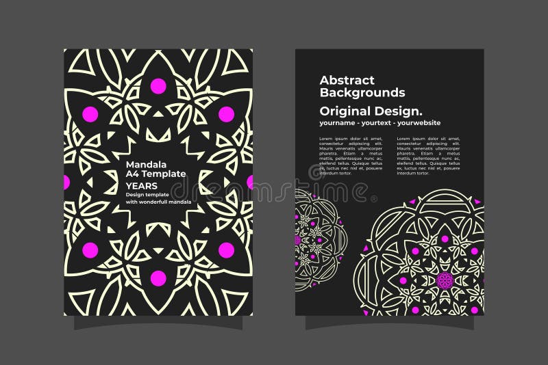 Download Set Of Black Paper Mandala Art Design Template Layout Vector Svg Stock Image Illustration Of Exhibition Cover 193931031