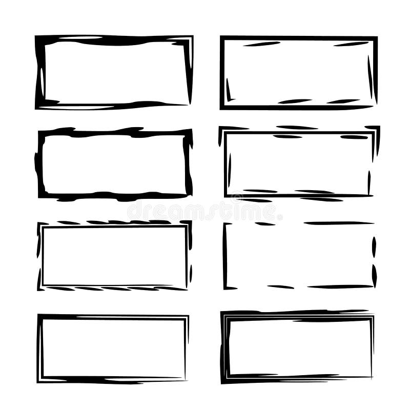 Set Square Black Geometric Borders Stock Illustrations ...
