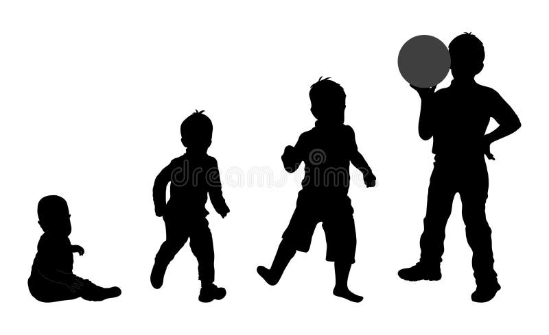 Set Of Black Silhouette Of Child Baby Boy On White Background Stock Vector Illustration Of Little Player Set Of Black Silhouette Of Child Baby Boy On White Background Stock Vector Illustration Of Little Player