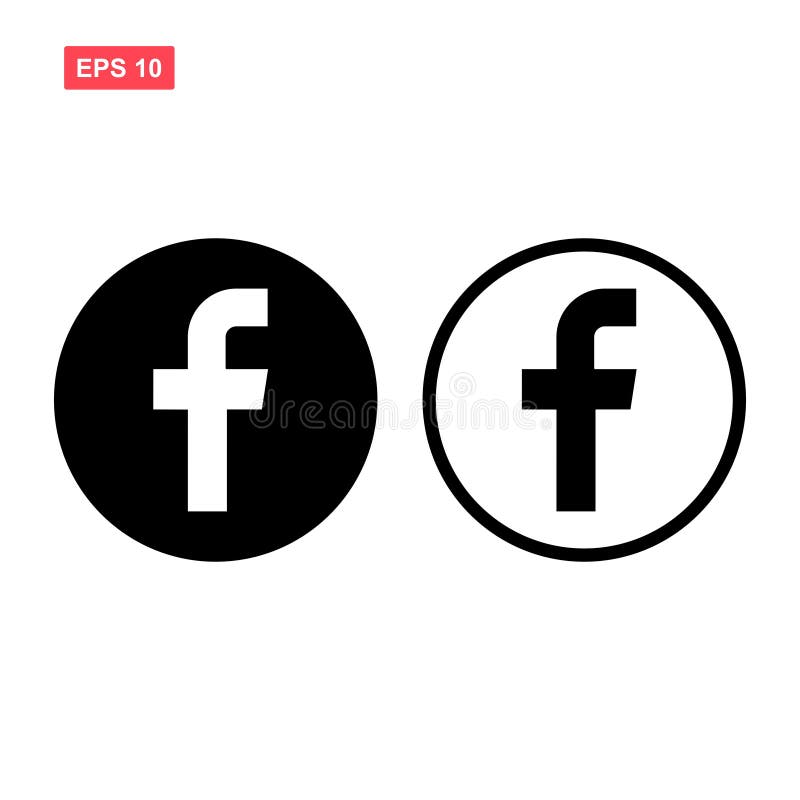 Set of Black Vector Facebook Icon Editorial Photography ...