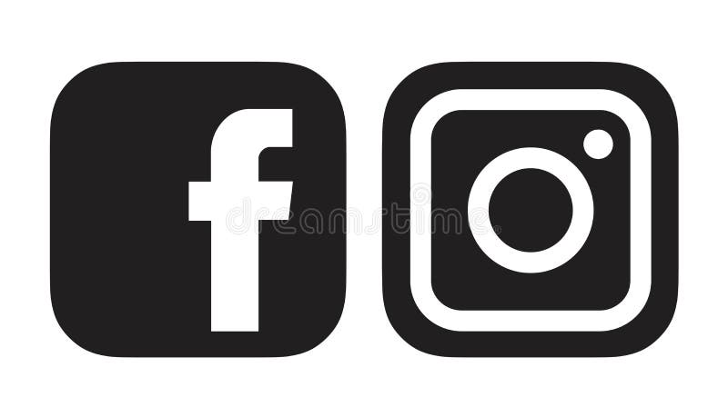 Black Facebook Instagram Whatsapp Logo Icon 编辑类照片 插画包括有black Whatsapp