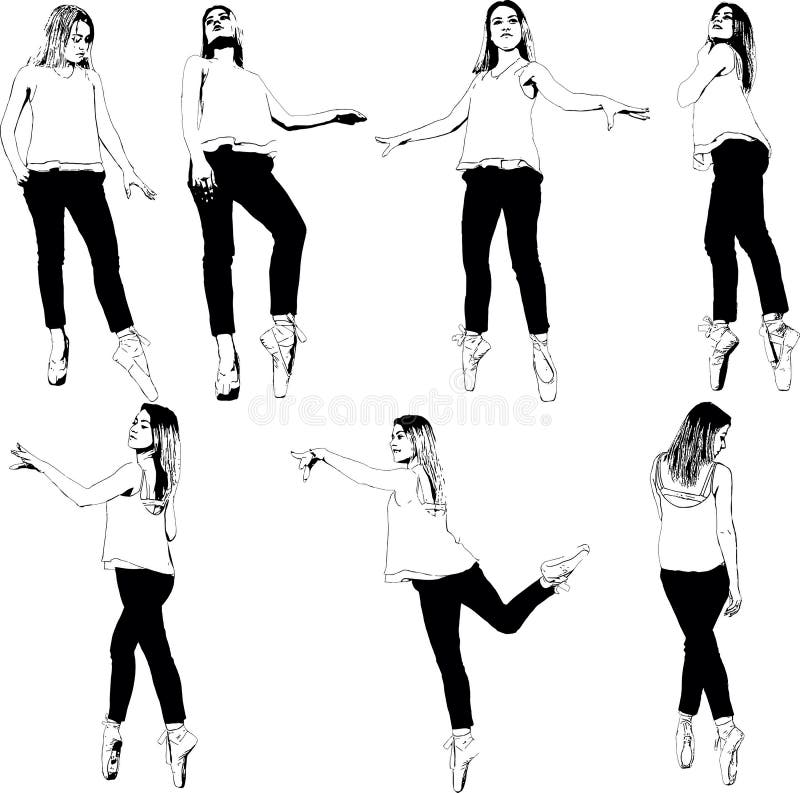 Set girl in different dance poses. Stock Vector by  ©andrei.dvaretski.yandex.ru 129092950