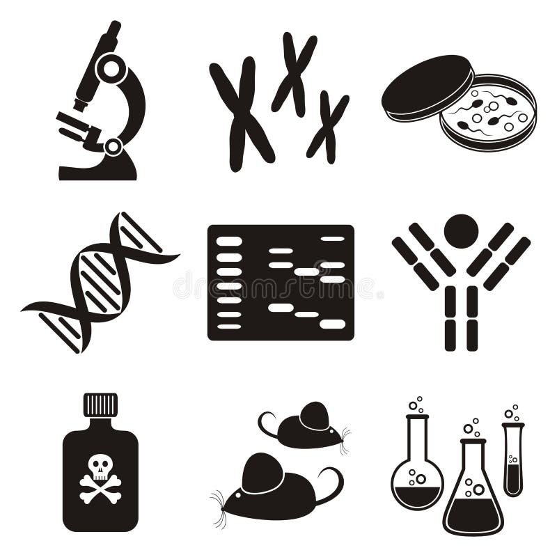 Biology science icons