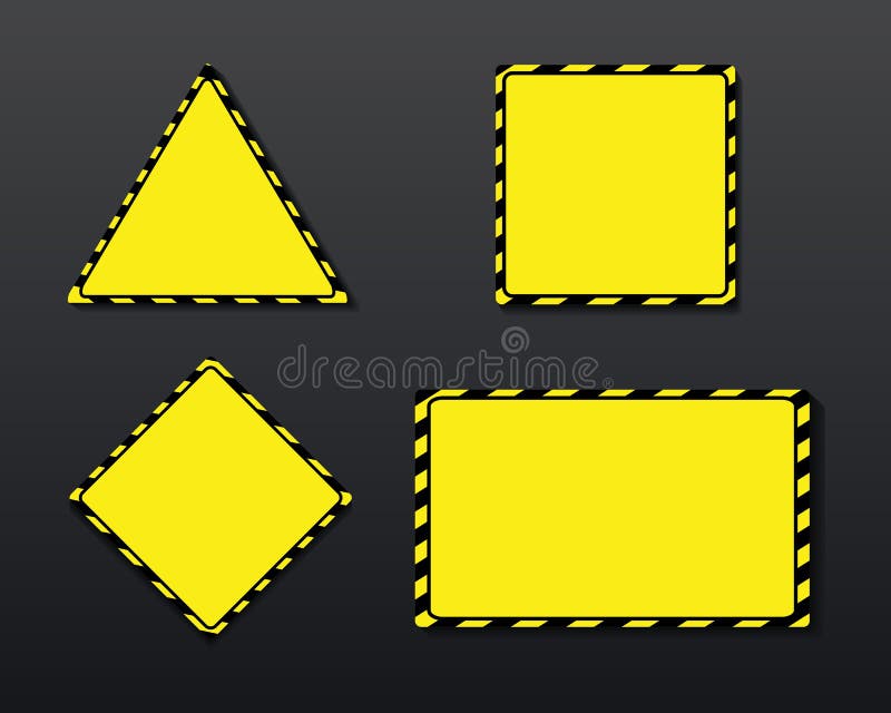 Set of blank caution, warning signboard. Illustration vector royalty free illustration
