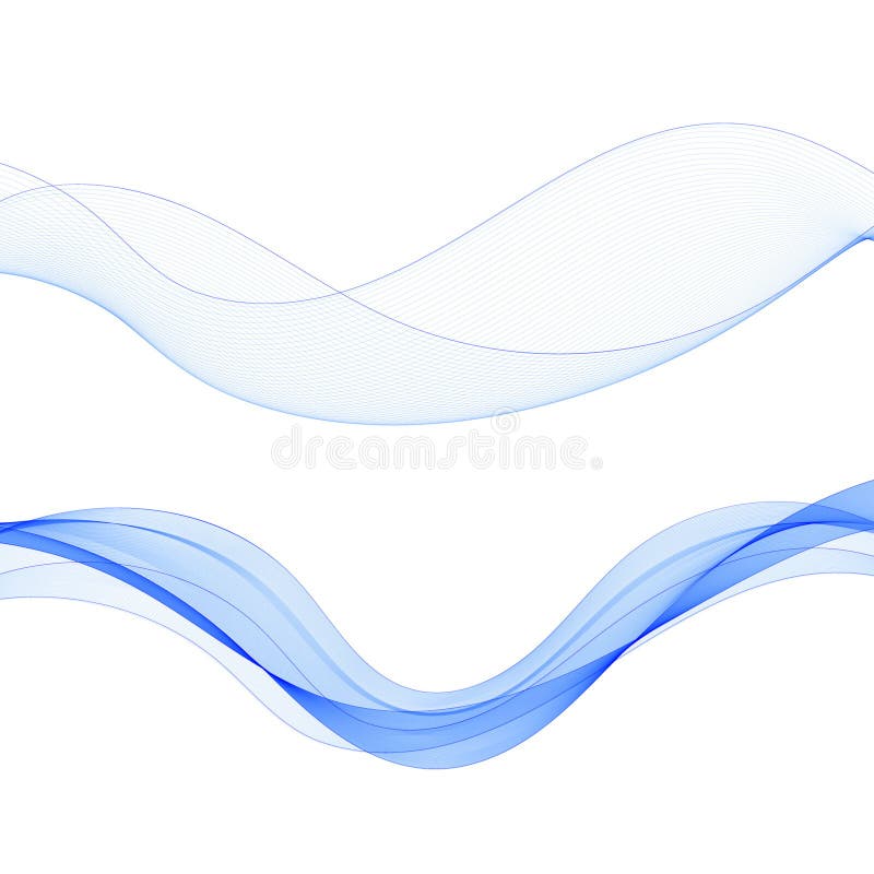 Set of blue abstract colored waves. Eps 10 stock illustration