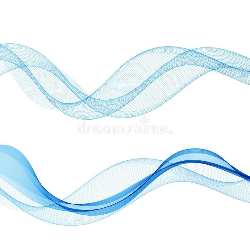 Set of blue abstract colored waves. Eps 10 royalty free illustration