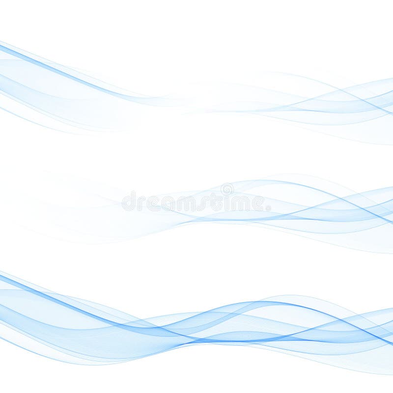 Set of blue abstract colored waves. Eps 10 royalty free illustration