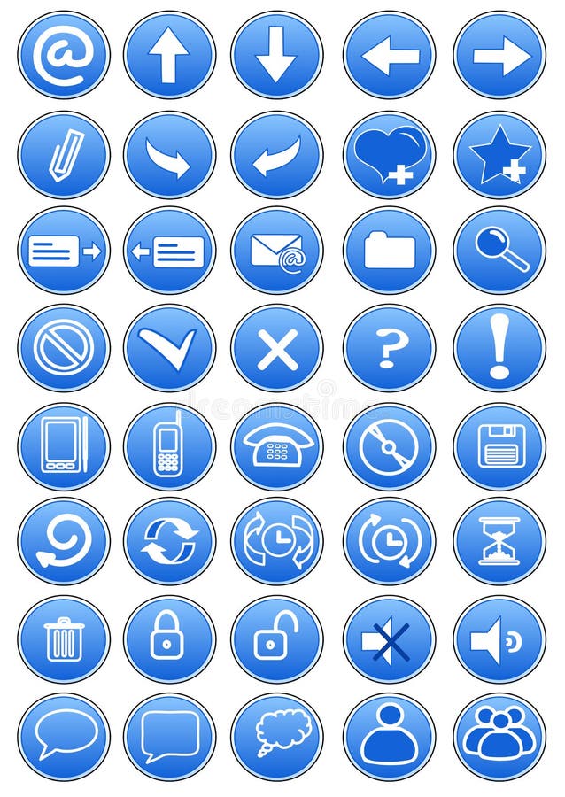 Синие иконки для презентаций