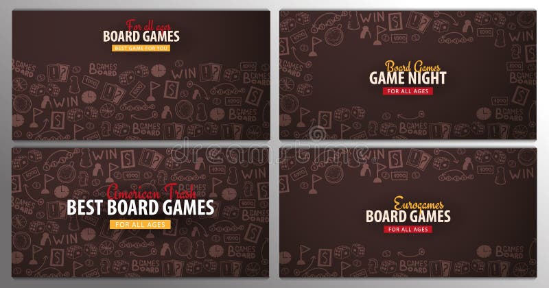 Board games set hand draw doodle elements Vector Image